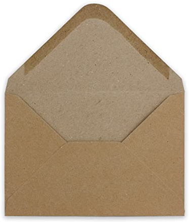50 DIN B6 Briefumschläge aus Kraft-Papier Vintage Braun Recycling 17,8 x 12,5 cm 120 g/m² Nassklebung Post-Umschläge ohne Fenster ideal für Weihnachten Grußkarten Einladungen von Ihrem Glüxx-Agent