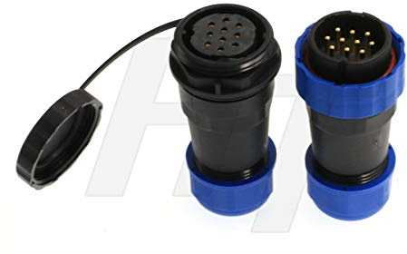 HangTon HE29 10 Pin Outdoor Waterproof Electrical Power 10A Circular Connector Male Female Cable Plug for 14AWG Wire Threaded