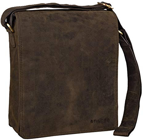 STILORD 'Lars' Vintage Umhängetasche Leder Herren Hochformat für 13,3 Zoll Tablet MacBooks und iPad Schultertasche Herrentasche Messenger Bag Echtleder, Farbe:colorado - braun