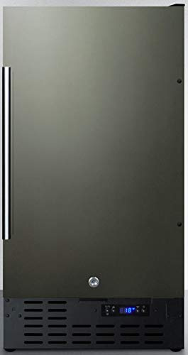 Summit SCFF1842KS 18 Built-in or Undercounter Freezer with 2.7 cu. ft. Capacity Frost Free Operation Digital Thermostat and Adjustable Chrome Shelves in Black Stainless Steel
