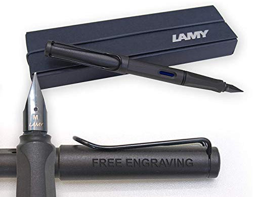 LAMY safari Fountain Pen - Charcoal Matt Black 017 model +Gift box - Free Engraving/personalised- choose with or without Engraving,