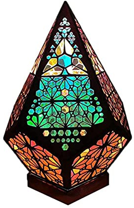 Lampada a LED bohémien, lampada da notte colorata con proiezione 3D, proiettore di luce notturna a forma di stella, lampada da comodino vintage alla moda, ideale come di
