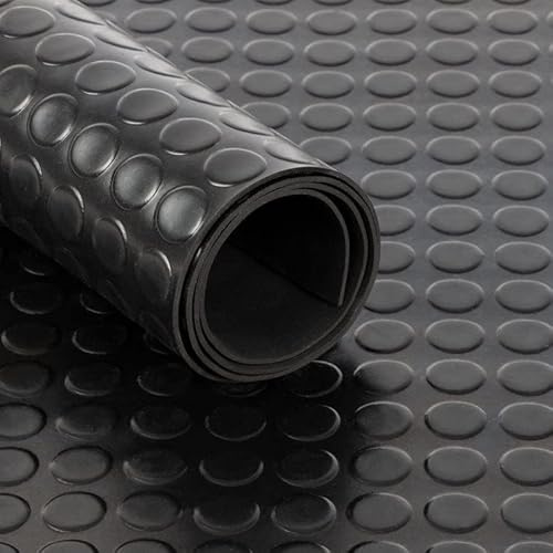 Floordirekt Gummimatte mit Rillen - Geruchsarme Bodenmatte - Gummiläufer 3mm dick, feingerippt in Schwarz und Grau (100 cm x 500 cm, Schwarz)