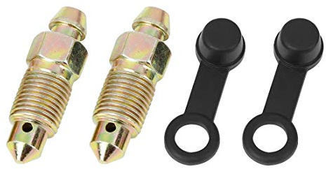 F FIERCE CYCLE 2 Stück Entlüftungsschraube Für Motorrad Hauptbremszylinder | Farbe: Bronze, Material: Metall, Mit Kappe, Vorbaulänge 20mm, Gesamtlänge 33mm