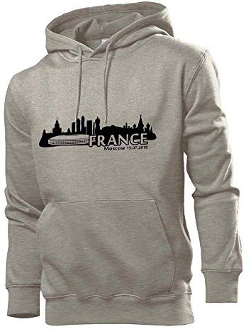 Generisch Shirt84.de Sweat-shirt à capuche pour homme Coupe du monde 2018 - Gris - Medium