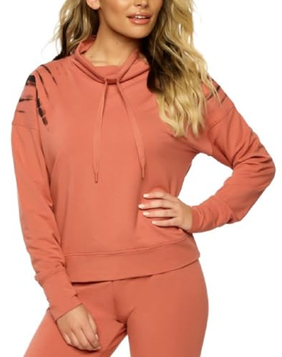 Felina | Tie Dye Terry Funnel-Neck Sweatshirt, Canyon Rose, S