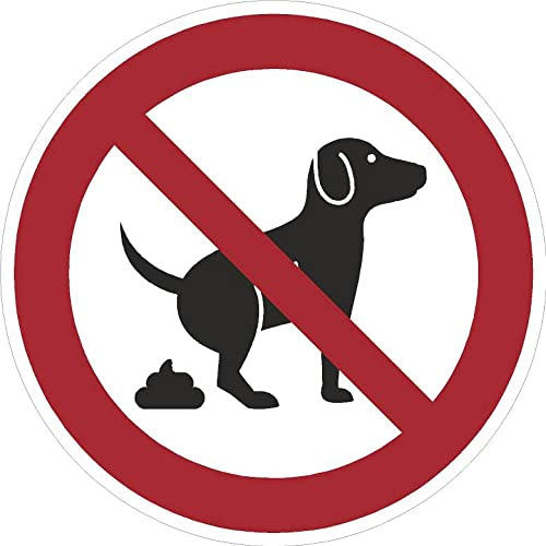 kleberio® Selbstklebende Aufkleber - Hier kein Hundeklo - Piktogramm Aufkleber Schutz vor Beschmutzung durch Hundekot Hundedreck verboten Hinweis Sicherheit für saubere Wege 20 cm 1 Stück