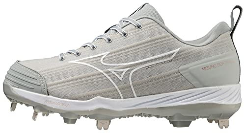 Mizuno Sweep 6 - Zapatos de softball para mujer, color gris-blanco, talla 7.5, Gris- blanco, 38 EU