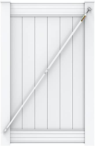 White True Latch Teleskop-Torstrebe für kleine Vinyl-Zauntore – Vinyl-Zaun-Set – für kurzes Garten- oder Terrassentor – 1 patentierte in den USA hergestellte Verstrebung (1,8 m Teleskop (101,6 cm