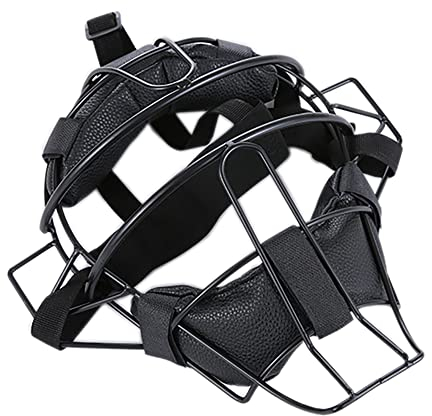 Catcher's Mask Defensive Fielder Maske mit verstellbarem PU-Leder Gesichtsschutz für Impire und Fänger