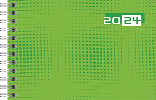 rido/idé Wochenkalender Modell Septimus 2024 2 Seiten = 1 Woche quer Blattgröße 15,2 x 10,2 cm grün