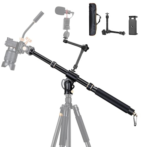 QZSD Brazo de extensión de trípode de aluminio de 41 pulgadas, brazo de columna central horizontal retráctil con cerws de 1/4 pulgadas y 3/8 pulgadas, giratorio de 360° para fotografía en ángulo