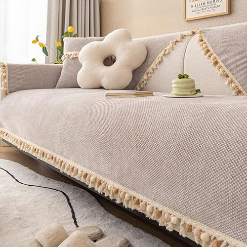 UNZYE Sofadecke Rutschfester Möbelschutz Überzug für Hunde/Kinder/Haustiere Sofaüberzug für 1/2/3 Sitzplatz(90 * 120cm, Apricot)