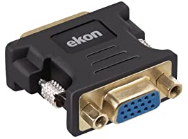 ekon Adaptateur DVI-D VGA, Femelle mâle, Cadenas, connecteurs dorés, Haute définition, pour PC, Ordinateur Portable, Moniteur, télévision, DVD