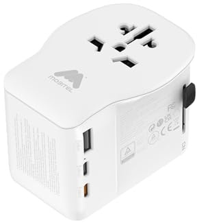 Mobitel Universal Travel Adapter Worldwide 65W USB C PD All in One International Travel Plug Adapter for UK EU USA Australia Fast Charging Travel Charger with USB C & USB A for MacBook Laptop Samsung
