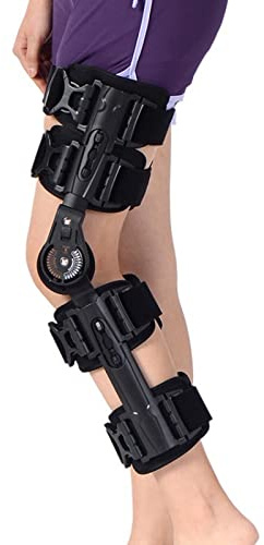 Rodillera Articulada Estabilizador De Rodilla Fijo Articulado Inmovilizador De Rodilla Ajustable Con Estabilizadores Laterales Dial De Bloqueo Para Rehabilitación De Rodilla