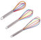 Batidor de silicona colorido 3pcs, batidor de cocina de cocina, mini utensilios de cocina medianos grandes, adecuado para revolver la masa, mezclar salsa, espumar leche