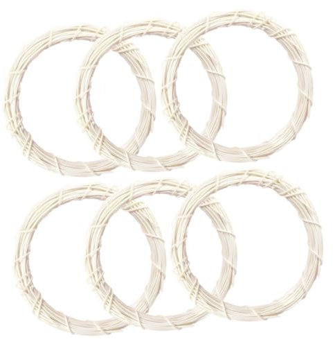 TOPPERFUN 6St weißer Rebenkranz Zweig Kranz Reifen Hochzeitsdekorationen für die Zeremonie Weihnachtsgirlande Ringe DIY Kranz Girlande Rebe Kranz Rattanring natürlich Rattan-Kreis schmücken