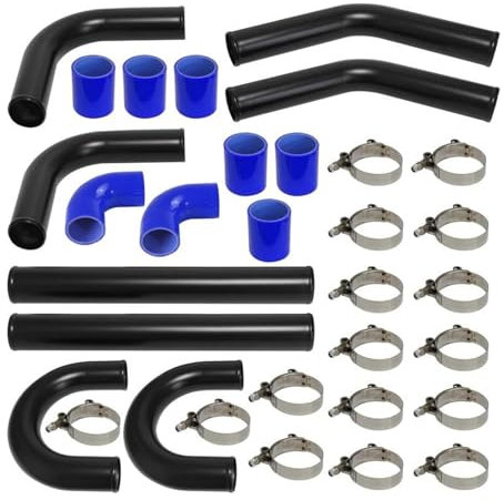Turbo-Ansaugrohr UNIVERSAL Turbo Boost LADELUFTKÜHLER-Rohr-KIT 2,25 57 MM 8 STÜCK Aluminium-ROHRLEITUNGEN AIR Intake Turbo
