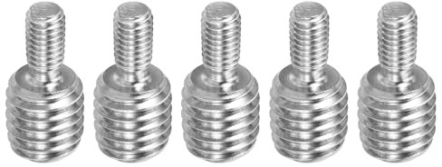 PATIKIL M5*M10*20 Doppeltgewindebolzen, 5er Packung 304 Edelstahl Stangenbolzen Gewinde Reduzieradapter für Möbelbeschläge, 21mm lang