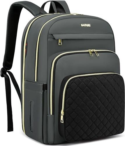 17 Zoll Laptop Rucksack, Konvertierbare große Kapazität gesteppte Casual Daypack mit USB-Anschluss, Work Travel Computer College Bookbag, 2326H-03