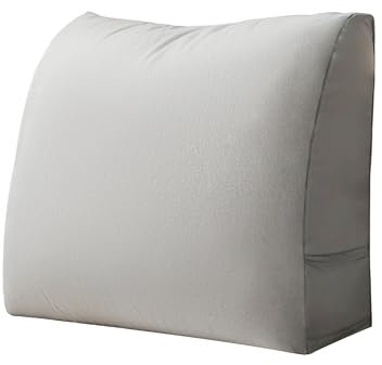 Rückenkissen zum Sitzen im Bett Bettkeil Dreieckiges Lesekissen kissen sofa Rückenstütze Keilkissen, Kopfteil Lendenkissen Rückenlehne sofakissen für Couch Sofa Bett Stuhl, Abnehmbarer Samtbezug, Grau