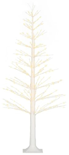 HOMCOM LED Lichterbaum Kunstbaum mit 600 LED 150 cm Weihnachtsbaum Weiß, | Weihnachtsdeko, für Weihnachten, Geburtstag, Hochzeit, Indoor und Outdoor