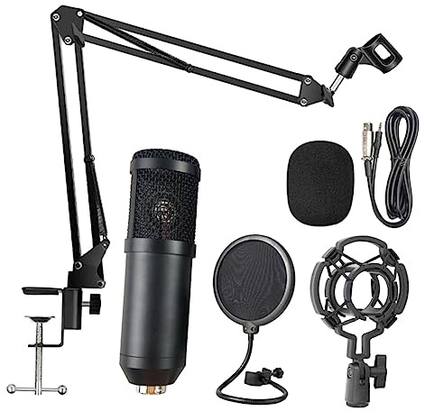 JEWEDECO 1set Usb Condenser Microphone Pickup for Streaming Recording and Gaming Stand and Fidelity Sound Suitable for Vocals and Podcasts Random Color