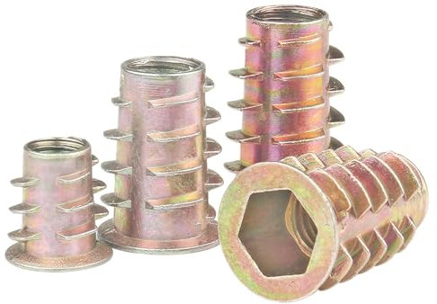 Qrity 20 Piezas Inserto Roscado Hexagonal Aleación de Zinc Tuerca, M8 x 13mm Uercas Hexagonales Atornillables Fijación, Tuerca de Inserción Roscada