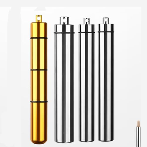 4 Stück Zahnstocherhalter, Metall Zahnstocher Box, Zahnstocher für Unterwegs, Tragbarer Zahnstocherspender, Toothpick Dispenser für Reisen Picknick und Camping