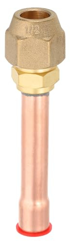 sourcing map Raccordo per tubo in ottone SAE da 1/2 a 45 gradi, 1 adattatore filettato maschio con dado in ottone e tubo di rame per condizionatore d'aria HVAC refrigerazione