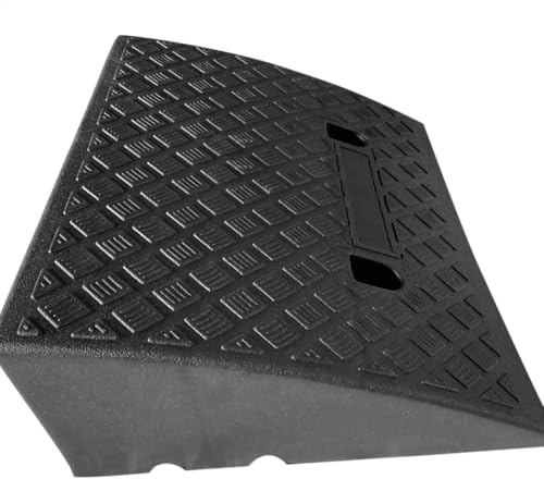 Youngwier 2 Stück Bordsteinrampen, Schwellenrampe 50x40x17cm Türschwellenrampe Rollstuhlrampe Tragbar Rampe Rollstuhl Aus Robustem Kunststof Für, Gehweg, Motorrad, Roller, Autos