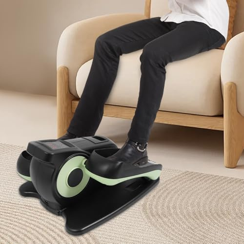 Apriltop 60W Fußpedal Trainer mit LCD Anzeige, Arm und Beintrainer Senioren mit Fernbedienung, Geräuscharm 45dB, Manuell (5 Gangstufen) und Automatisch (P1-P3), Schwarz / Grün