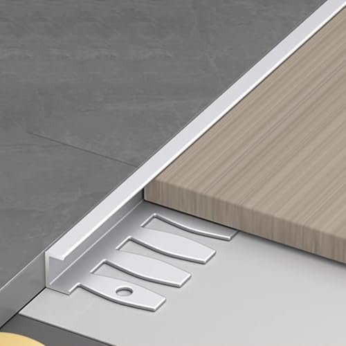 WJYWX Bendable End Profile For Wall And Floor Tiles 0.9m 3 Pieces Edging Profile Aluminum C-shape Profile Metal Profile Easy Installation For Your Tile Finishes(Matte silver,8.5mmx0.9m)