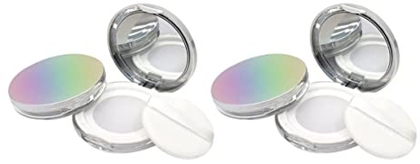 DEARMAMY Cajas para Polvos Sueltos de Abs Tapa Abatible y Malla Elástica, Contenedor Portátil Compacto para Uso Diario en Maquillaje