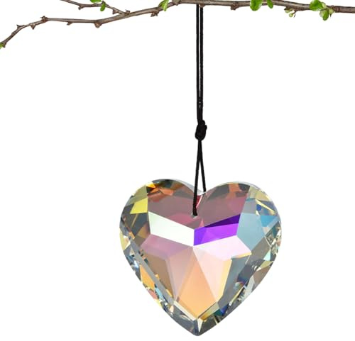 Cratcher Crystal Light - Ornement scintillant, réflecteur de la lumière du soleil, pendentif en corde, décor en verre | Décoration de chambre colorée pour le salon, affichage du balcon, ambiance de la