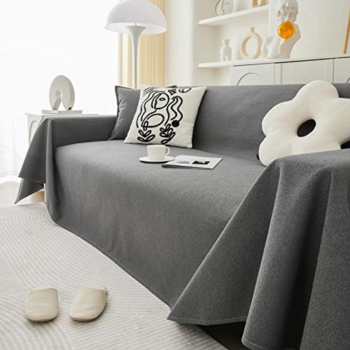 Copridivano impermeabile per animali domestici, a forma di L, in velluto spesso, grigio, 190 x 300 cm, perfetto per decorare il soggiorno e le case che accettano animali domestici