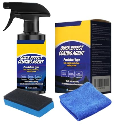 Spray Rivestimento Protettivo per Veicoli | Spray Ripristinatore Brillantezza Rivestimento | 120ml Ripristinatore Lucentezza Impermeabile Idrorepellente con Spugna,Utilizzo in Pendolarismo e
