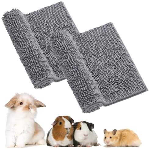 bangminda 2 stycken marsvin underlag marsvin filt tvättbar husdjur PIPI underlag kanin bur inlägg återanvändbara smådjur sovmatta filt Guinea Pig Cage Liner (grå)