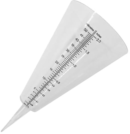TOYANDONA Pluviometro Cono Trasparente in Plastica Riutilizzabile Scala Graduata Fino a 35 CM, Misurino per Pioggia da Giardino e Agricoltura, Strumento Meteorologico per Prato e Uso