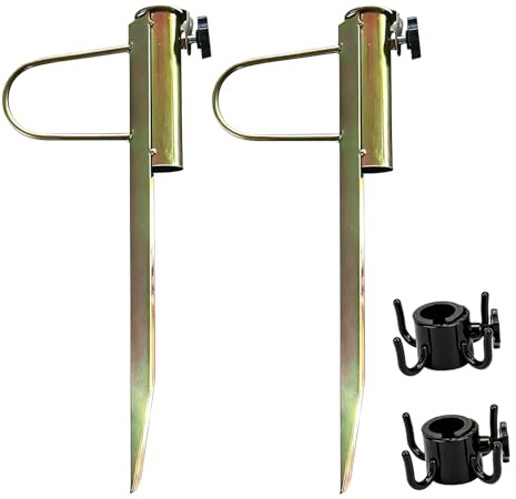 2 Stück Rasendorn Sonnenschirmhalter,Schirmständer Erdspieß Aus Metall,Sonnenschirmhalter Rasendorn,Bodenhülse Sonnenschirm Für Außenbereich,Strand,Garten,Gras,Sand,Stockdurchmesser Von 22-32MM