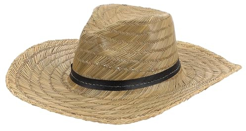 LALADEFIEE Sombrero y Protección UV de Paja ala Ancha para Hombre Adecuado para Celebracion Verano, para Senderismo y Compras al Aire Libre
