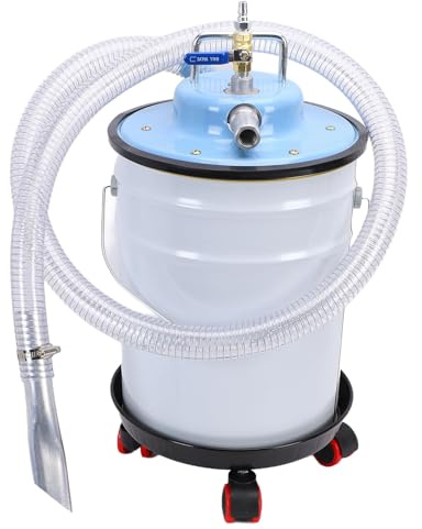 Hamwesh Aspirapolvere Pneumatico, Aspiracenere in Acciaio Inossidabile da 20 Litri, Aspiraliquidi con Galleggiante Automatico a Basso Rumore, Senza Elettricità, per Stufe a Pellet per Officine