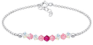 Elli Armband Kinder Beads Rosa mit Kristallen in 925 Sterling Silber