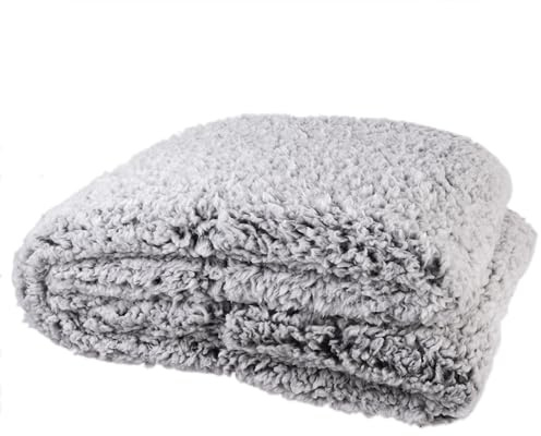 HOME DECO FACTORY TX8009 sherpa pläd grå, polyester, 120 x 150 x 2 cm