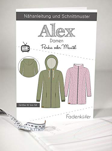 Schnittmuster Fadenkäfer Parka oder Mantel Alex Damen Gr.32-58 Papierschnittmuster