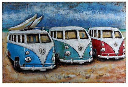 3D Wandbild Metall BusMetallbild T1 Bild handgefertigt Retro Relief 119cm