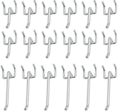 WJMY Ganci Pannello Forato Ganci in Metallo per Pannello Forato Pegboard Ganci Mensole del Supermercato 60 Pezzi, con Ganci Triangolari Perforati, Lunghezza 5 cm e 10 cm