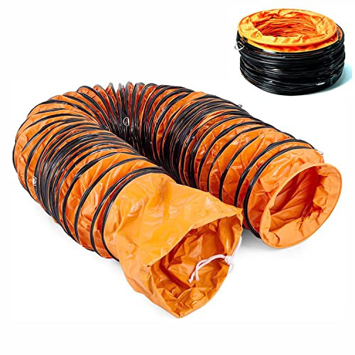 bimiti Flexible PVC Ducting 300mm Ventilation Duct Hose 12 Inch, Heavy Duty Industrial Portable Ventilator Extractor Hose 5m 16FT Fire Retardant for Ventilator Blower Extractor Fan