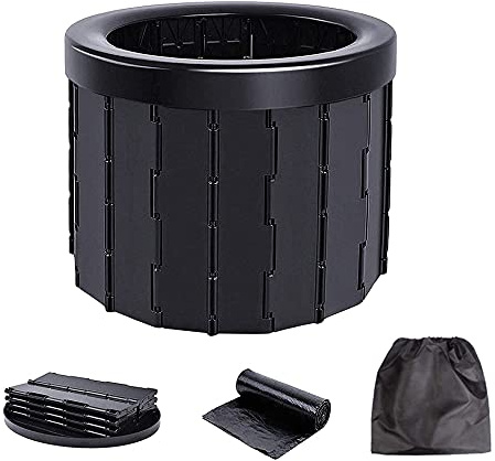 Kabxhueo Campingtoilette, campingtoilette klappbar Außen Kommode Auto Toilette Klapphocker Toilette Mit Deckel Camping Massen Mobil Faltbare Toilettenstuhl Für Camping, Wandern, Ausflüge, Stau
